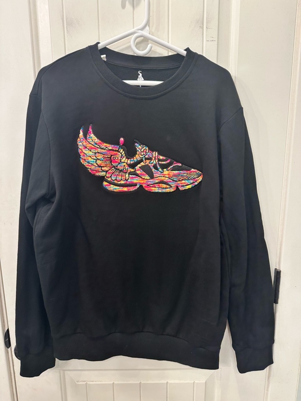 SIA Collective Black Sweatshirt Embroidered Rainbow Sneaker Urban Streetwear